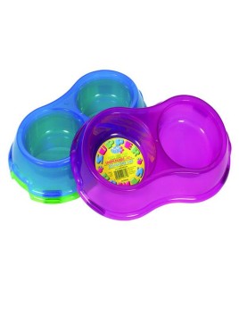 Pet Brands Translucent Double Supper Bowl- 325ml. for dogs and cats
